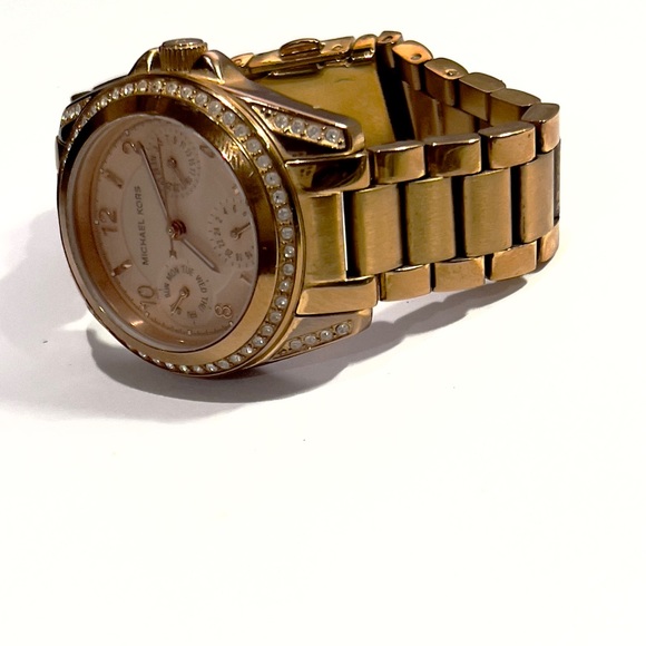 MICHAEL KORS Rose Gold  Mini Blair Chronograph Watch MK5613 - Picture 4 of 6